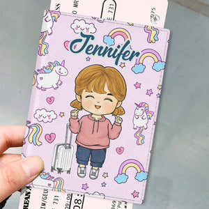 Tout ce dont vous avez besoin, c'est d'amour et d'un passeport - Étui de passeport personnalisé, porte-passeport - Cadeau de vacances, cadeau pour les amateurs de voyages d'aventure