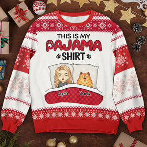 C'est mon t-shirt de pyjama - Sweat-shirt personnalisé pour chat - Pull en laine unisexe - Cadeau de Noël pour les propriétaires d'animaux et les amoureux des animaux