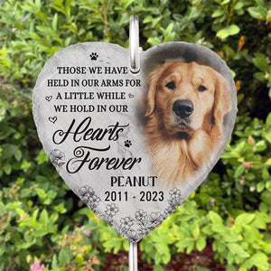 Photo personnalisée à conserver dans votre cœur pour toujours - Mémorial personnalisé avec ardoise et crochet pour jardin - Cadeau de condoléances pour les propriétaires et les amoureux des animaux