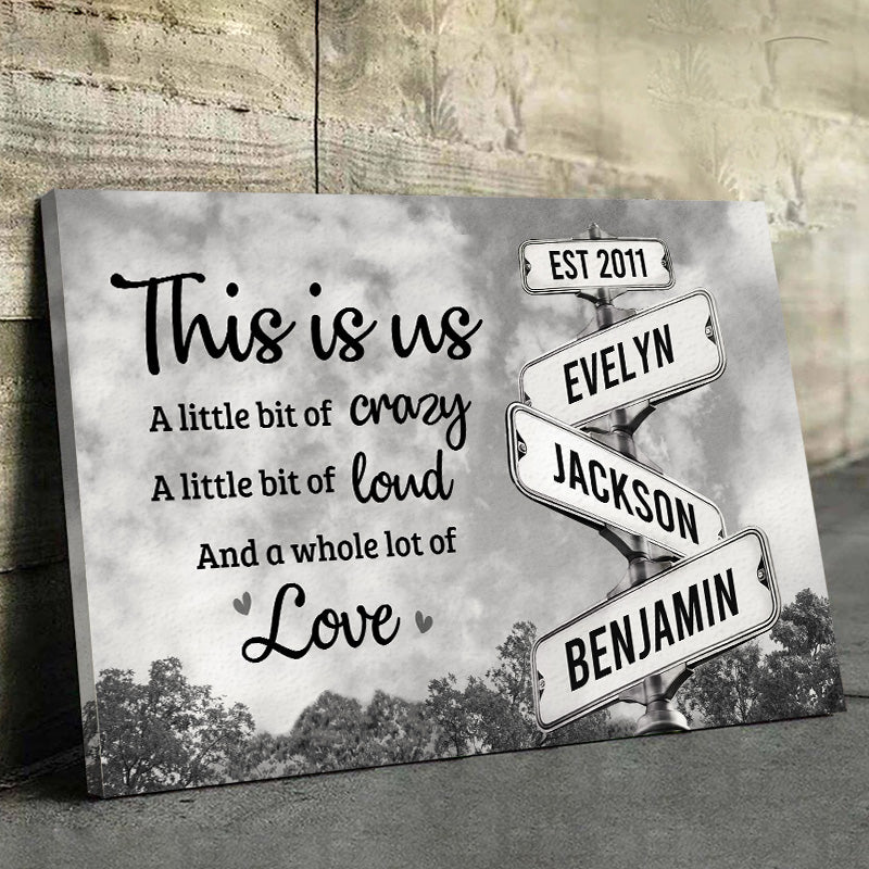 C'est nous, plein d'amour - Toile horizontale personnalisée pour la famille - Cadeau pour les membres de la famille