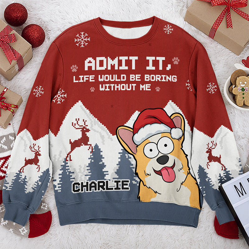 Oh, friandises de Noël ! Sweat-shirt moche personnalisé pour chien et chat ! Pull unisexe en laine ! Cadeau de Noël pour les propriétaires et les amoureux des animaux.