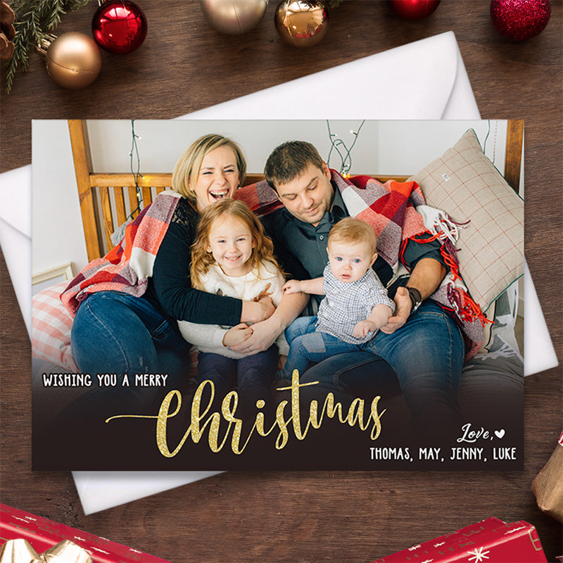 Carte de vœux personnalisée pour Noël - Cartes postales et cartes de vœux personnalisées pour la famille - Cadeau de Noël pour les membres de la famille