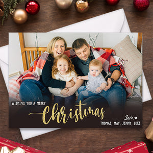 Carte de vœux personnalisée pour Noël - Cartes postales et cartes de vœux personnalisées pour la famille - Cadeau de Noël pour les membres de la famille