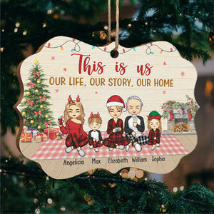 This Is Us - Family Personalized Custom Ornament - Wood Benelux Shaped - Christmas Gift For Family Members