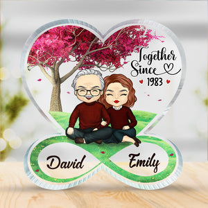 Ensemble, nous sommes plus forts - Plaque acrylique personnalisée en forme de cœur infini pour couple - Cadeau pour mari et femme, anniversaire