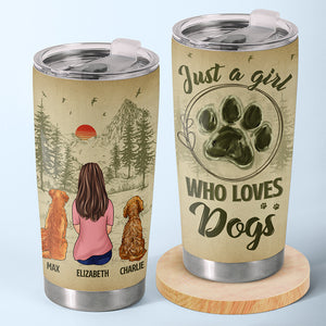 Juste une fille qui aime les chiens - Gobelet personnalisé pour chien - Cadeau pour les propriétaires d'animaux et les amoureux des animaux