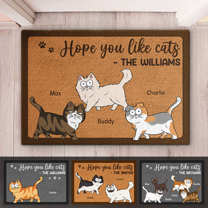 Nous espérons que vous aimez les chats - Tapis décoratif personnalisé pour la maison - Cadeau de pendaison de crémaillère, cadeau pour les propriétaires d'animaux, les amoureux des animaux