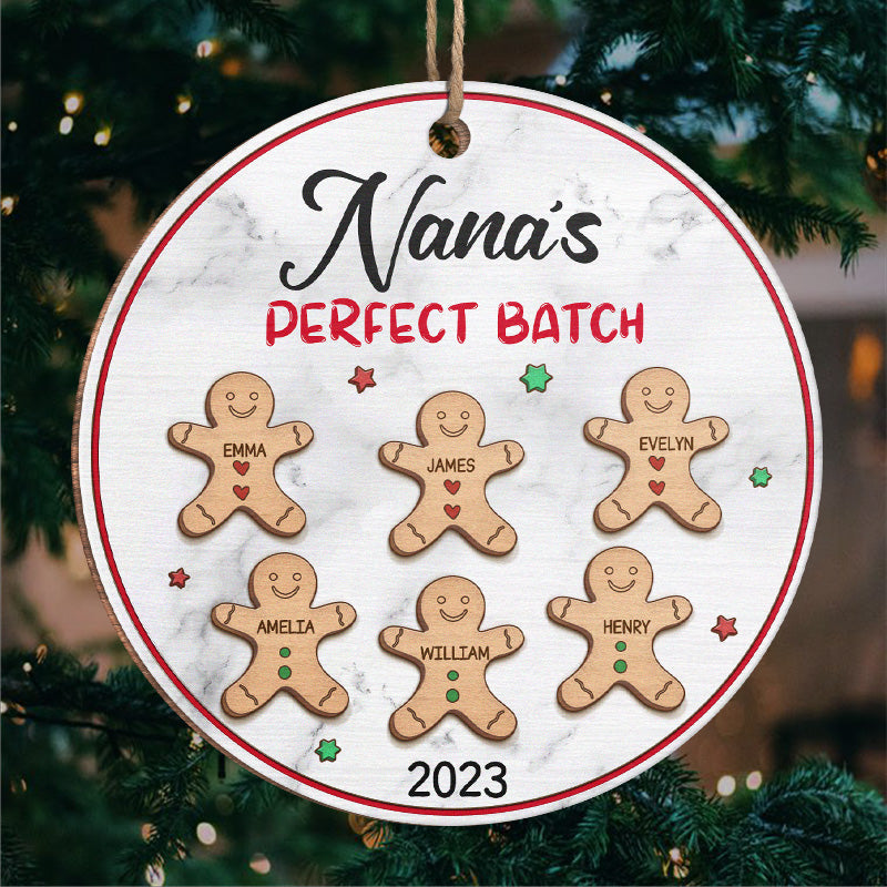 Le lot parfait - Ornement personnalisé pour la famille - Forme ronde en bois - Cadeau de Noël pour les membres de la famille