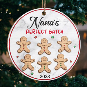 Le lot parfait - Ornement personnalisé pour la famille - Forme ronde en bois - Cadeau de Noël pour les membres de la famille