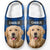 Custom Photo Fluffy Slippers - Personalized Birthday Gifts For Dog Cat Lovers, Dog Dad And Mom, Cat Owners - Happiness Is A Warm Puppy