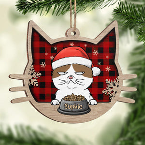 Décoration de Noël Meowy - Chat personnalisé - Décoration en bois en forme de chat - Cadeau de Noël pour les propriétaires et les amoureux des animaux