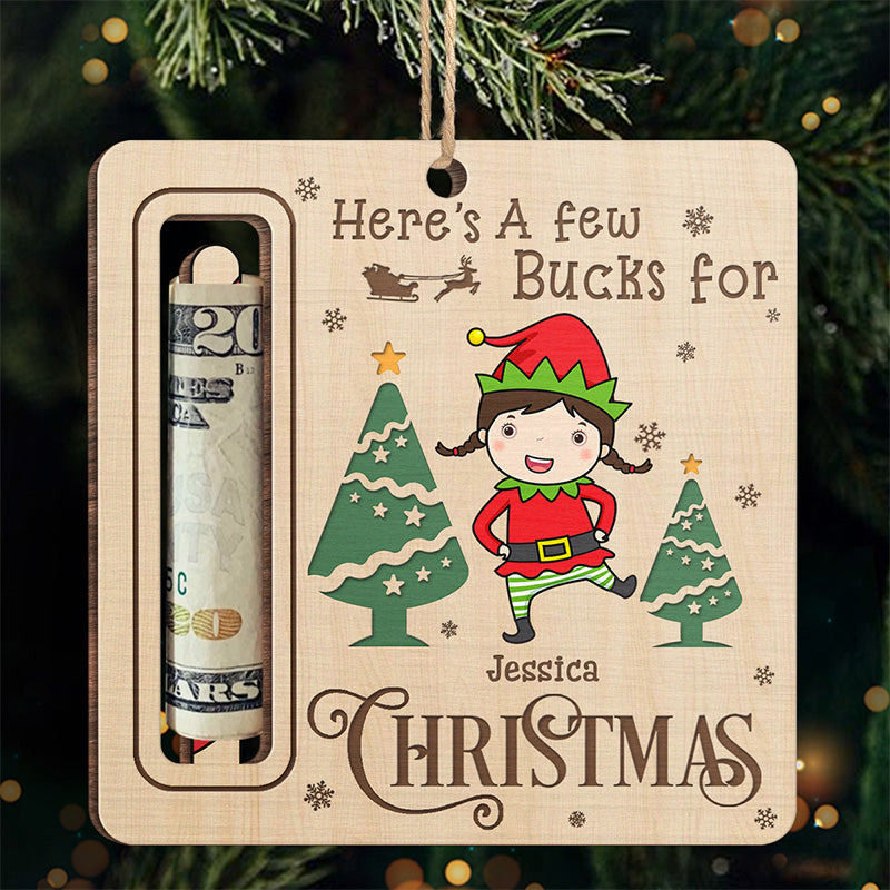 Je suis sur la liste des bons vœux du Père Noël - Ornement personnalisé pour la famille, porte-monnaie - Forme personnalisée en bois - Cadeau de Noël pour les membres de la famille