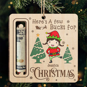 Je suis sur la liste des bons vœux du Père Noël - Ornement personnalisé pour la famille, porte-monnaie - Forme personnalisée en bois - Cadeau de Noël pour les membres de la famille