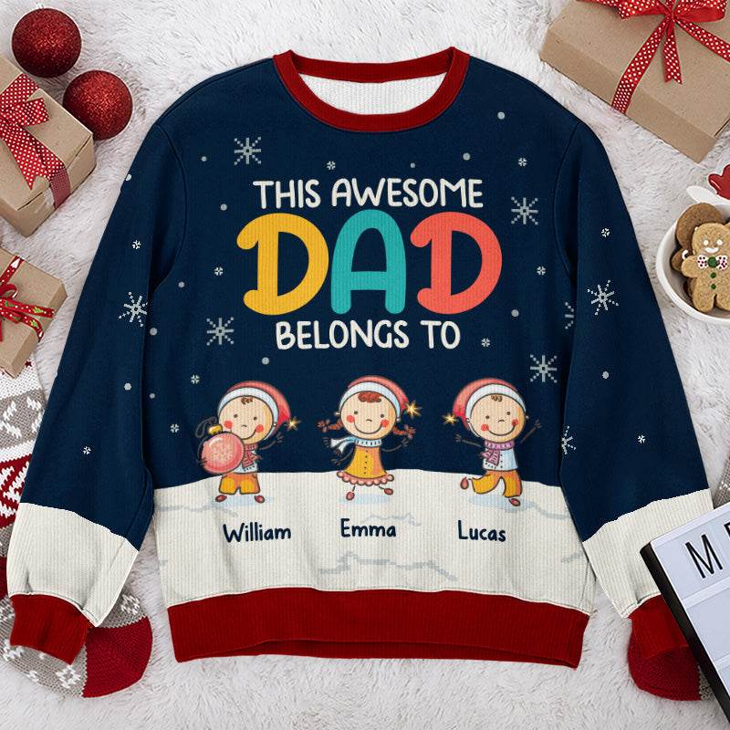 Ce papa génial - Sweat-shirt personnalisé en laine unisexe - Cadeau de Noël pour papa