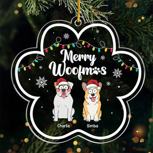 Joyeux Noël ! Décoration personnalisée pour chien en acrylique en forme de fleur. Cadeau de Noël pour les propriétaires et les amoureux des animaux.