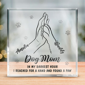 Dans mes heures les plus sombres, j'ai trouvé une patte - Plaque acrylique carrée personnalisée pour chien et chat - Cadeau pour propriétaires d'animaux et amoureux des animaux
