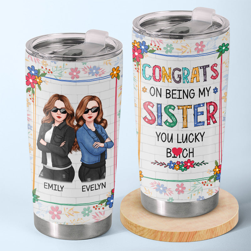 Félicitations à mon amie - Gobelet personnalisé Bestie - Cadeau pour meilleures amies, meilleures amies, sœurs