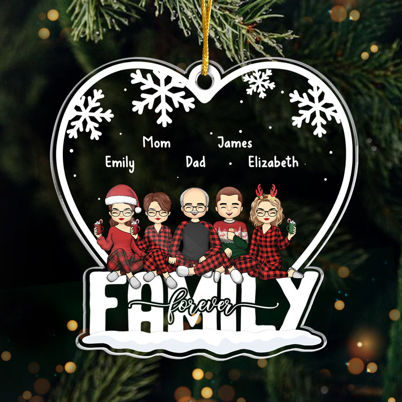 Chérissez chaque instant - Ornement personnalisé pour la famille - Forme personnalisée en acrylique - Cadeau de Noël pour les membres de la famille