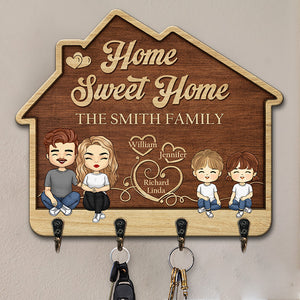 Bienvenue chez nous - Porte-clés personnalisé en forme de maison - Cadeau pour les membres de la famille