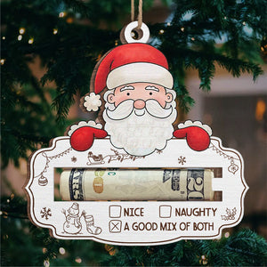 Un bon mélange de bonté et de méchanceté - Ornement personnalisé pour la famille, porte-monnaie - Bois en forme personnalisée - Cadeau de Noël pour les membres de la famille