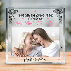 Photo personnalisée Je t'ai aimé toute ma vie de tout mon amour - Plaque acrylique carrée personnalisée pour la famille - Cadeau pour maman, grand-mère