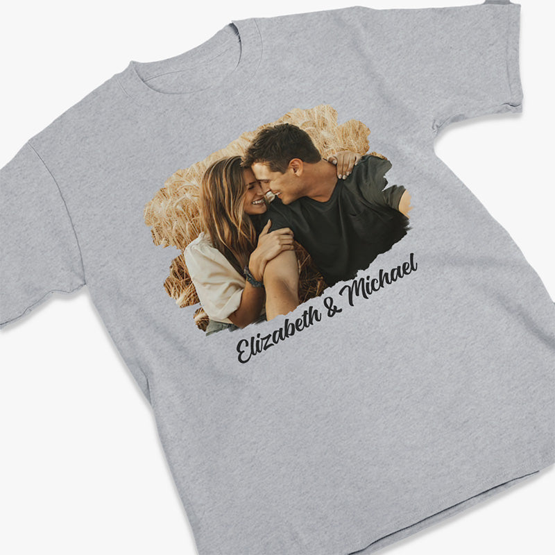 Photo personnalisée « Le début de l'éternité » - T-shirt, sweat à capuche et sweat-shirt unisexe personnalisé pour couple - Cadeau pour mari et femme, anniversaire