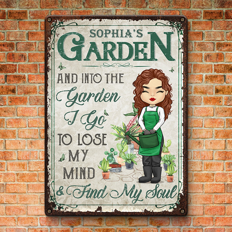 Dans le jardin, je vais perdre la tête et trouver mon âme - Plaque en métal personnalisée