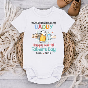 Tu fais du bon travail papa - Body bébé personnalisé en famille - Fête des pères, cadeau de baby shower, cadeau pour premier papa