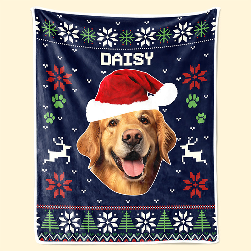 Couverture personnalisée avec photo « Noël arrive » pour chien et chat – Cadeau de Noël pour les propriétaires et les amoureux des animaux