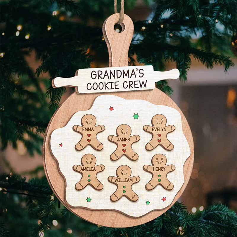 L'équipe de biscuits parfaite - Décoration familiale personnalisée - Forme en bois personnalisée - Cadeau de Noël pour les membres de la famille