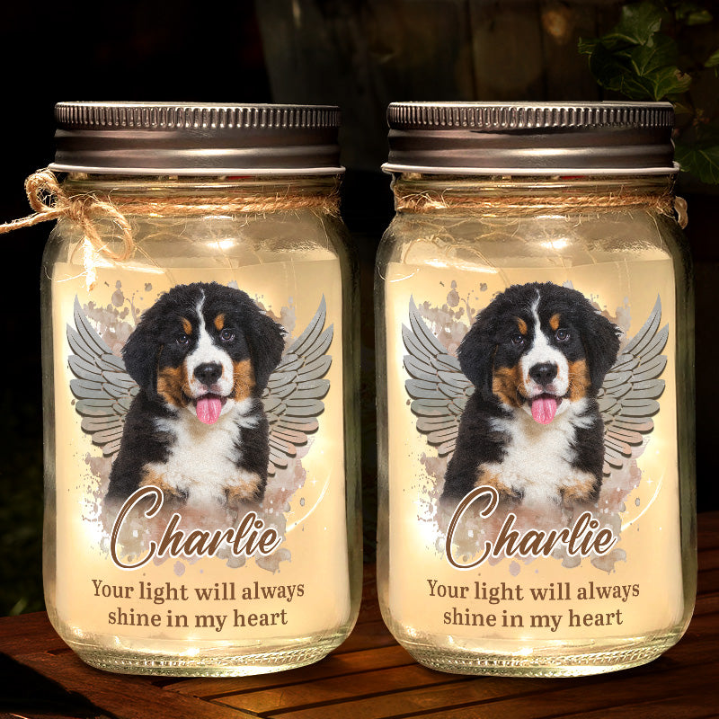 Photo personnalisée « Si l'amour avait pu vous sauver » - Lampe commémorative personnalisée en pot Mason - Cadeau de condoléances pour les propriétaires et les amoureux des animaux