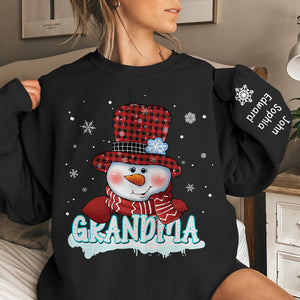 Fière d'être grand-mère - Sweat-shirt unisexe personnalisé avec motif sur la manche - Cadeau de Noël pour grand-mère