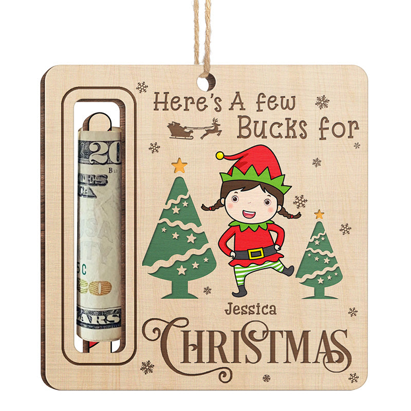 Je suis sur la liste des bons vœux du Père Noël - Ornement personnalisé pour la famille, porte-monnaie - Forme personnalisée en bois - Cadeau de Noël pour les membres de la famille