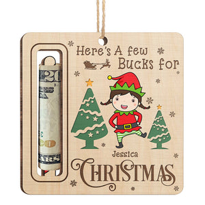 Je suis sur la liste des bons vœux du Père Noël - Ornement personnalisé pour la famille, porte-monnaie - Forme personnalisée en bois - Cadeau de Noël pour les membres de la famille
