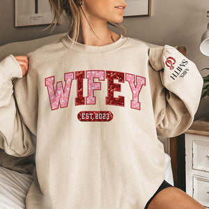 Là où il y a de l'amour, il y a de la vie - Sweat-shirt unisexe personnalisé avec motif sur la manche - Cadeau pour mari et femme, anniversaire