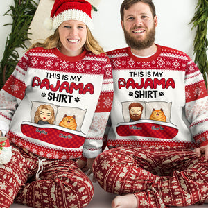 C'est mon t-shirt de pyjama - Sweat-shirt personnalisé pour chat - Pull en laine unisexe - Cadeau de Noël pour les propriétaires d'animaux et les amoureux des animaux