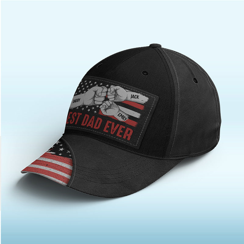 Meilleur papa de tous les temps - Casquette personnalisée pour la famille, casquette classique à imprimé intégral - Cadeau de fête des pères, d'anniversaire pour papa et grand-père