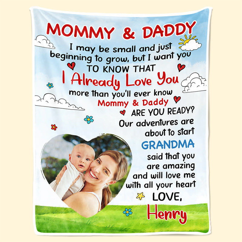 Couverture personnalisée avec photo « Bénédiction de maman » – Couverture familiale personnalisée – Cadeau de naissance, cadeau de Noël pour la première maman