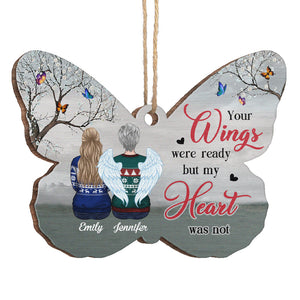 Vos ailes étaient prêtes - Ornement commémoratif personnalisé en forme de papillon en bois - Cadeau de Noël, cadeau de condoléances pour les membres de la famille