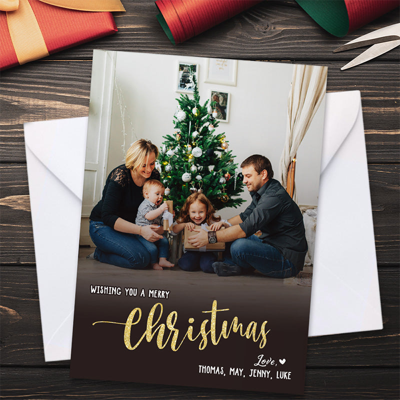 Carte de vœux personnalisée pour Noël - Cartes postales et cartes de vœux personnalisées pour la famille - Cadeau de Noël pour les membres de la famille