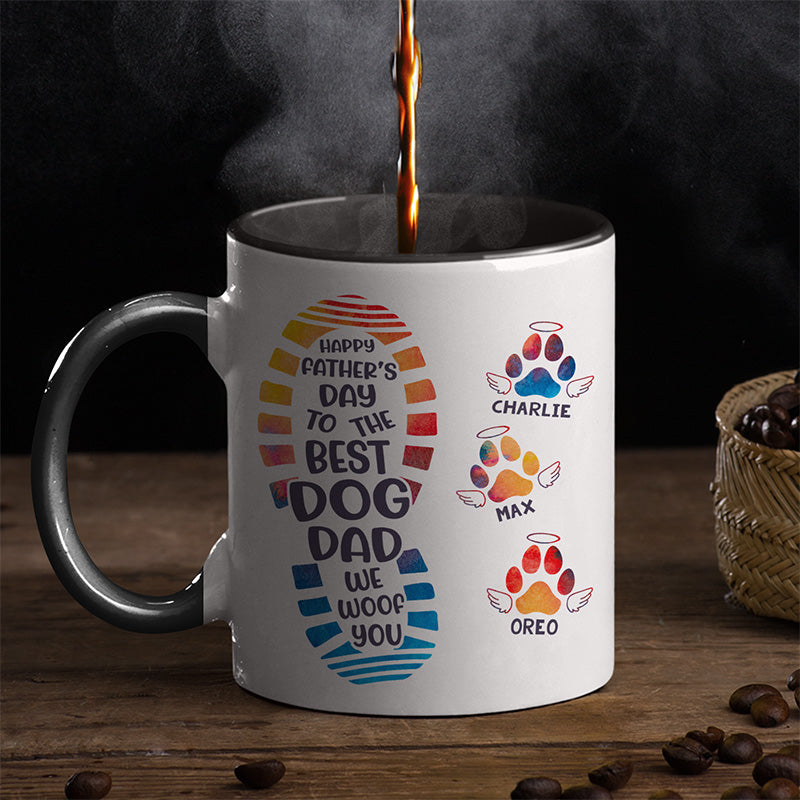 Bonne fête des pères au meilleur papa de chien, je t'aime ! Mug personnalisé avec accents pour chien ! Fête des pères, fête de l'indépendance, cadeau pour les propriétaires d'animaux et les amoureux des animaux.
