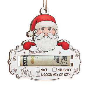 Un bon mélange de bonté et de méchanceté - Ornement personnalisé pour la famille, porte-monnaie - Bois en forme personnalisée - Cadeau de Noël pour les membres de la famille