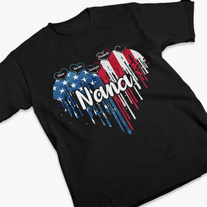 Nana & Her Kids - Family Personalized Custom Unisex Patriotic T-shirt, Hoodie, Sweatshirt - Independence Day, 4th Of July, Birthday Gift For Grandma