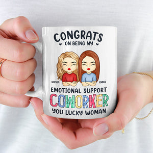Félicitations pour votre soutien émotionnel, chers collègues ! Vous avez de la chance ! Mug personnalisé pour collègue - Cadeau pour collègues, collègues de travail, collègues
