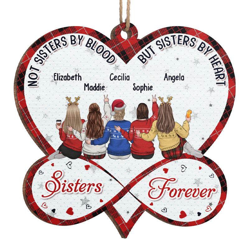 Besties Forever - Décoration personnalisée Bestie - Forme en bois personnalisée - Cadeau de Noël pour meilleures amies, meilleures amies, sœurs