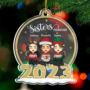 Nous sommes une famille - Décoration personnalisée pour la famille - Boule à neige en acrylique - Cadeau de Noël pour frères et sœurs, cousins, amis
