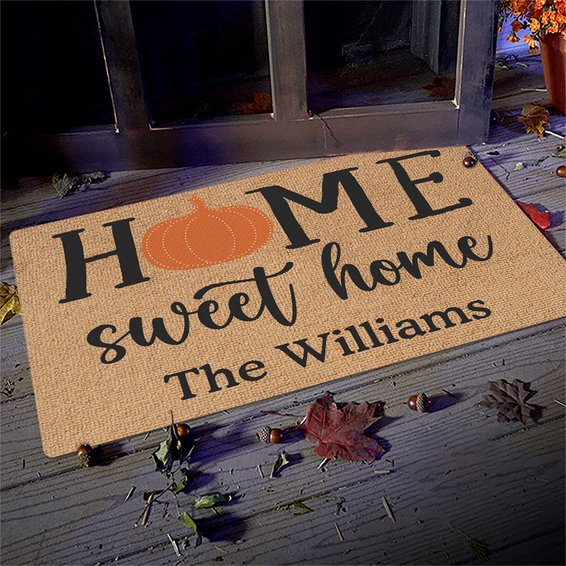 Bienvenue chez vous, doux chez vous ! Tapis décoratif personnalisé pour la maison ! Cadeau d'Halloween pour les membres de la famille