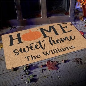 Bienvenue chez vous, doux chez vous ! Tapis décoratif personnalisé pour la maison ! Cadeau d'Halloween pour les membres de la famille