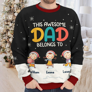 Ce papa génial - Sweat-shirt personnalisé en laine unisexe - Cadeau de Noël pour papa