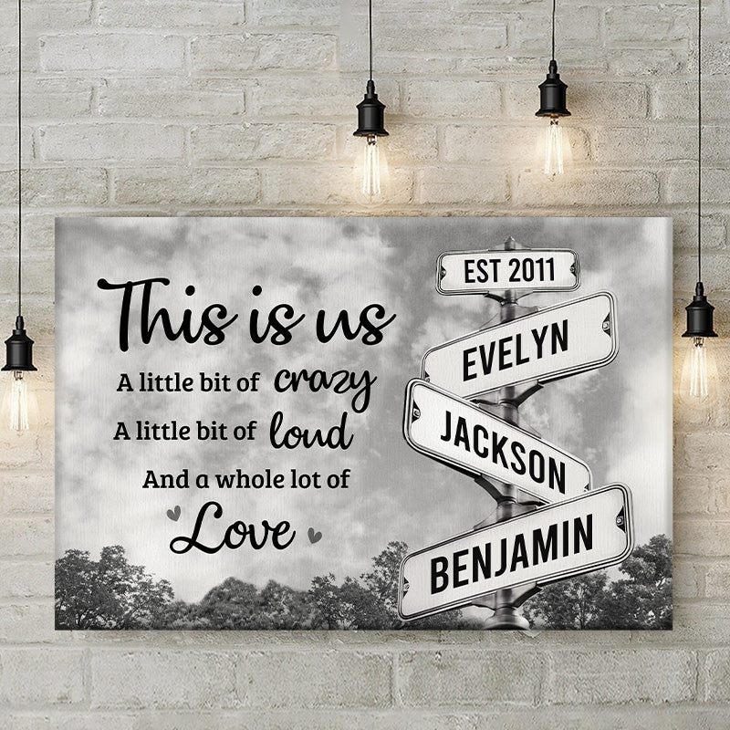 C'est nous, plein d'amour - Toile horizontale personnalisée pour la famille - Cadeau pour les membres de la famille